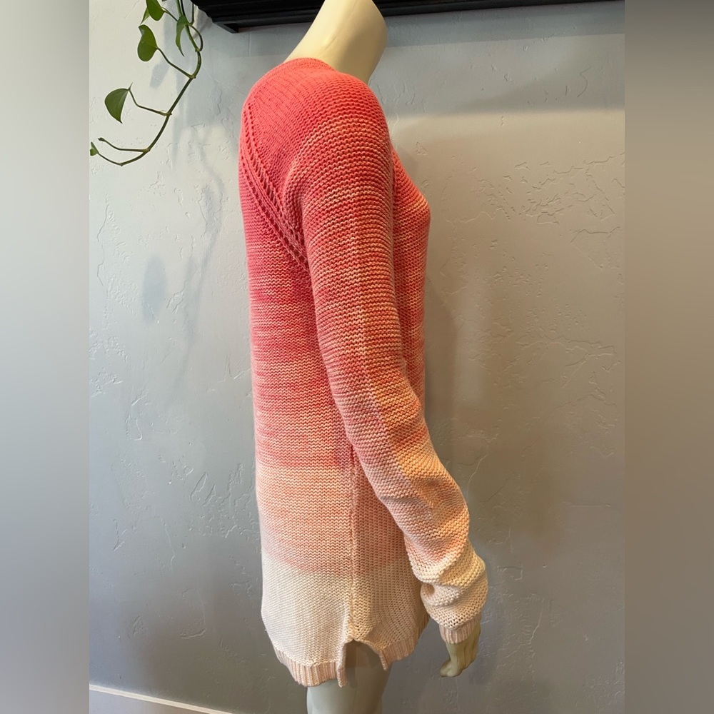 Women’s 100% cotton open cableknit Gradient Sweater tunic size Small - Picture 2 of 8